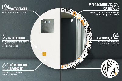 Espelho redondo decorativo Padrão de mamão