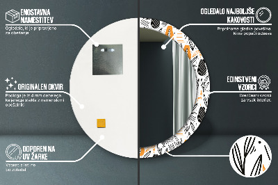 Espelho redondo decorativo Padrão de mamão