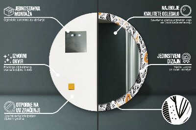 Espelho redondo decorativo Padrão de mamão