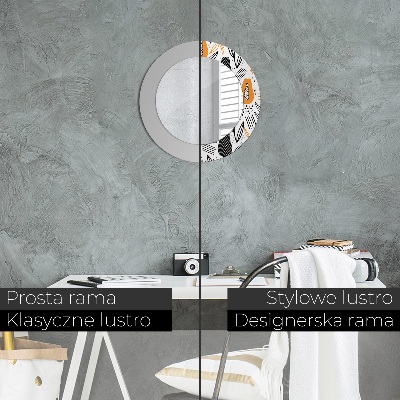 Espelho redondo decorativo Padrão de mamão