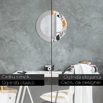 Espelho redondo decorativo Padrão de mamão
