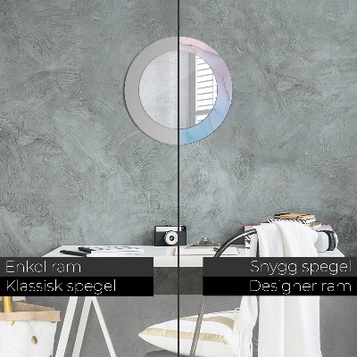 Espelho decorativo redondo Textura de mármore moderna