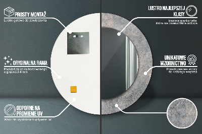 Espelho decorativo redondo Concreto vintage