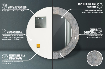 Espelho decorativo redondo Concreto vintage