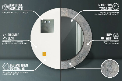 Espelho decorativo redondo Concreto vintage