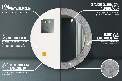 Espelho decorativo redondo Concreto vintage