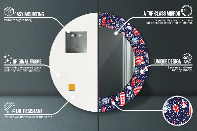 Espelho redondo decorativo O símbolo de Londres