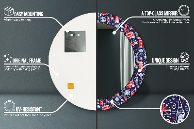 Espelho redondo decorativo O símbolo de Londres