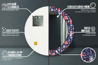 Espelho redondo decorativo O símbolo de Londres