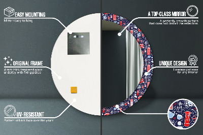 Espelho redondo decorativo O símbolo de Londres