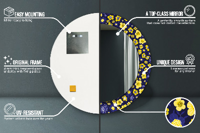 Espelho decorativo redondo Pequenas flores doces