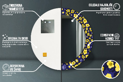 Espelho decorativo redondo Pequenas flores doces