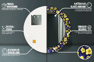 Espelho decorativo redondo Pequenas flores doces