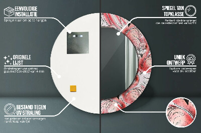 Espelho redondo decorativo Padrão de flamingo