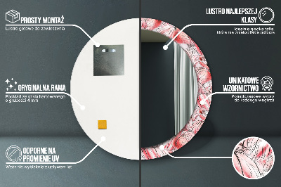 Espelho redondo decorativo Padrão de flamingo