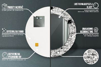 Espelho decorativo redondo Padrão de rabisco