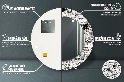 Espelho decorativo redondo Padrão de rabisco