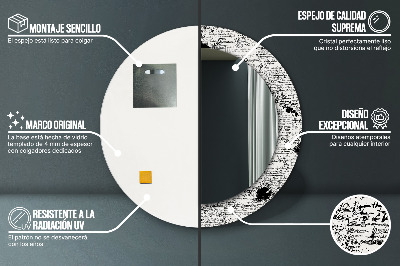 Espelho decorativo redondo Padrão de rabisco