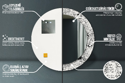 Espelho decorativo redondo Padrão de rabisco