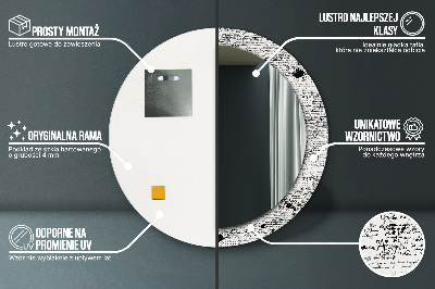 Espelho decorativo redondo Padrão de rabisco