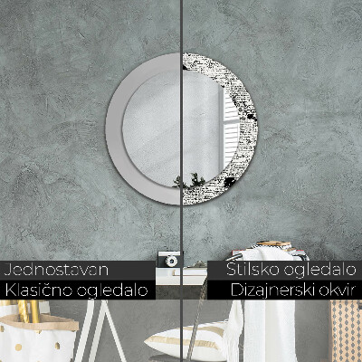 Espelho decorativo redondo Padrão de rabisco