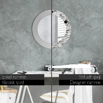 Espelho decorativo redondo Padrão de rabisco