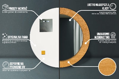 Espelho redondo decorativo Superfície metálica