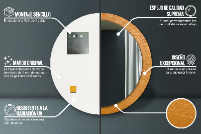 Espelho redondo decorativo Superfície metálica