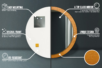 Espelho redondo decorativo Superfície metálica