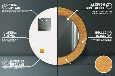 Espelho redondo decorativo Superfície metálica