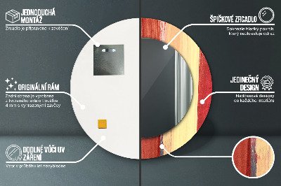 Espelho decorativo redondo Pintura abstrata