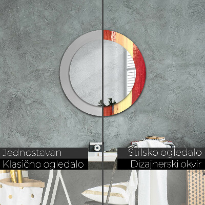 Espelho decorativo redondo Pintura abstrata