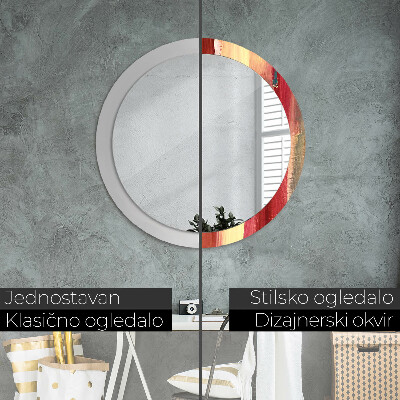 Espelho decorativo redondo Pintura abstrata