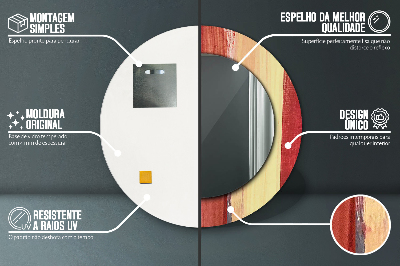 Espelho decorativo redondo Pintura abstrata