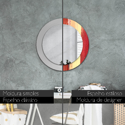 Espelho decorativo redondo Pintura abstrata