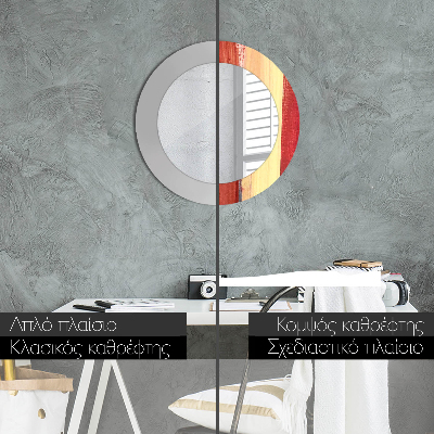 Espelho decorativo redondo Pintura abstrata