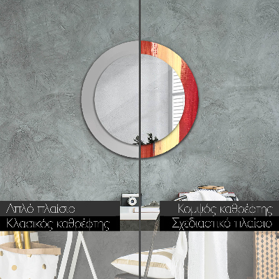 Espelho decorativo redondo Pintura abstrata