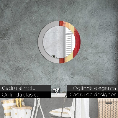 Espelho decorativo redondo Pintura abstrata