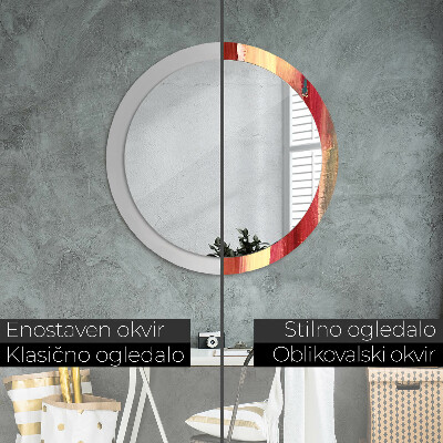 Espelho decorativo redondo Pintura abstrata