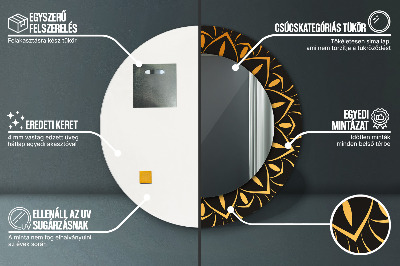 Espelho redondo decorativo Mandala dourada