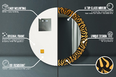 Espelho redondo decorativo Mandala dourada