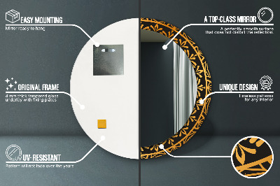 Espelho redondo decorativo Mandala dourada