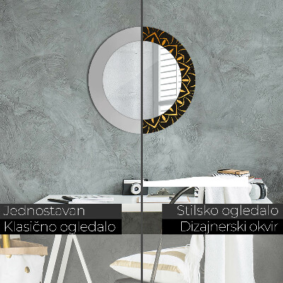 Espelho redondo decorativo Mandala dourada