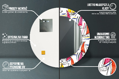 Espelho decorativo redondo Um barco no lago