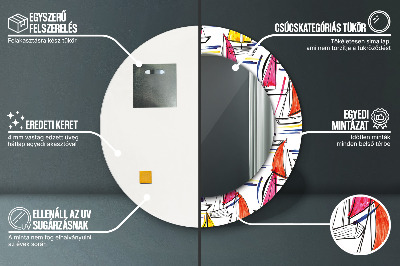 Espelho decorativo redondo Um barco no lago