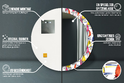 Espelho decorativo redondo Um barco no lago