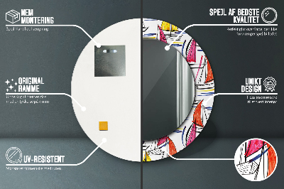 Espelho decorativo redondo Um barco no lago