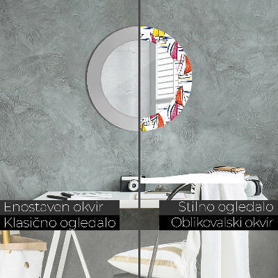 Espelho decorativo redondo Um barco no lago