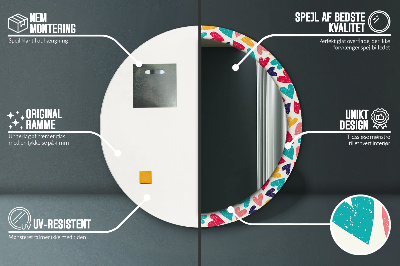 Espelho redondo decorativo Corações coloridos