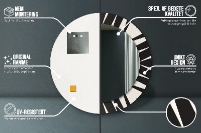 Espelho decorativo redondo Geometria abstrata